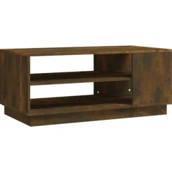 vidaXL Soffbord>Soffbord rökfärgad ek 102x55x43 cm konstruerat trä