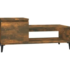 vidaXL Soffbord>Soffbord rökfärgad ek 100x50x45 cm konstruerat trä