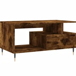 vidaXL Soffbord>Soffbord rökfärgad ek 90x49x45 cm konstruerat trä