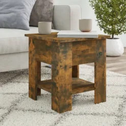 vidaXL Soffbord>Soffbord rökfärgad ek 40x40x42 cm konstruerat trä