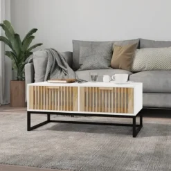 vidaXL Soffbord>Soffbord 80x40x35 cm konstruerat trä och järn