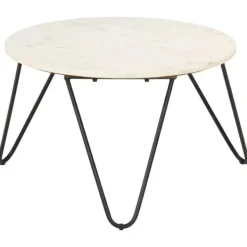 vidaXL Soffbord>Soffbord 65x65x42 cm äkta sten med marmorstruktur