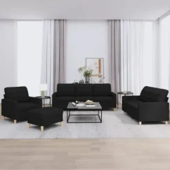 vidaXL Soffor>Soffgrupp med dynor 4 delar tyg