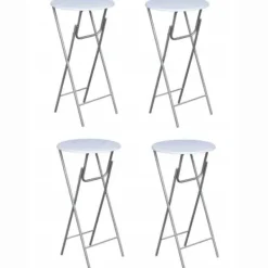 vidaXL Småbord>Ståbord i 4-pack fällbart grädd