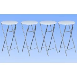 vidaXL Småbord>Ståbord i 4-pack fällbart grädd