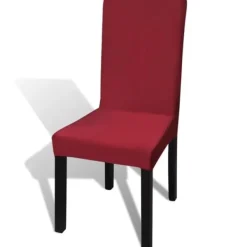 vidaXL Stolar>Stolsöverdrag rak modell stretch 6 st vinröd Röd
