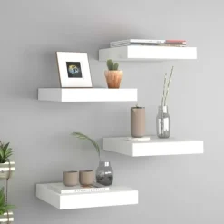 vidaXL Hyllor>Svävande vägghyllor 4 st 23x23,5x3,8 cm MDF