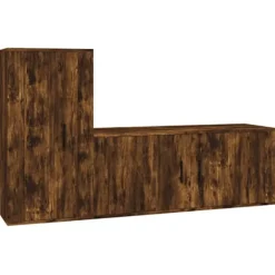 vidaXL Tv-Bänkar>TV-bänk 2 delar rökfärgad ek konstruerat trä