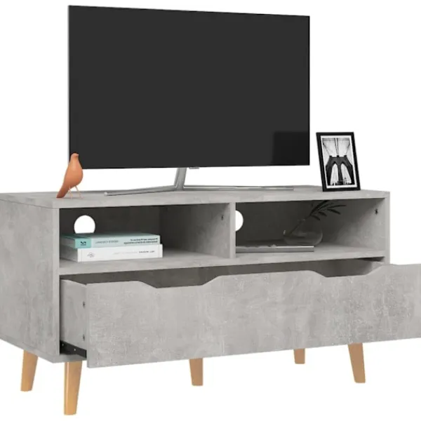 vidaXL Tv-Bänkar>Tv-bänk betong 90x40x48,5 cm konstruerat trä