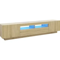 vidaXL Tv-Bänkar>TV-bänk med LED-belysning sonoma-ek 200x35x40 cm