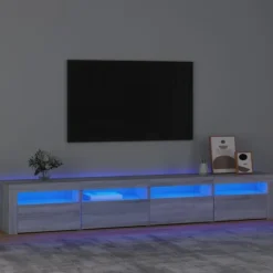 vidaXL Tv-Bänkar>TV-bänk med LED-belysning sonoma 240x35x40 cm