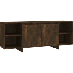 vidaXL Tv-Bänkar>Tv-bänk rökfärgad ek 130x35x50 cm konstruerat trä