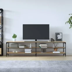 vidaXL Tv-Bänkar>Tv-bänk sonoma-ek 200x30x50 cm konstruerat trä och metall