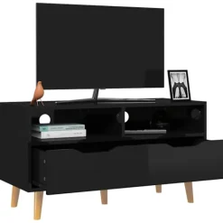 vidaXL Tv-Bänkar>Tv-bänk högglans 90x40x48,5 cm konstruerat trä