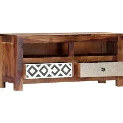 vidaXL Tv-Bänkar>TV-bänk 90x30x40 cm massivt sheshamträ