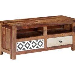 vidaXL Tv-Bänkar>TV-bänk 90x30x40 cm massivt sheshamträ