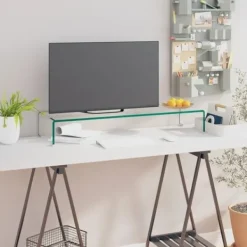 vidaXL Tv-Bänkar>TV-bord klarglas 90x30x13 cm