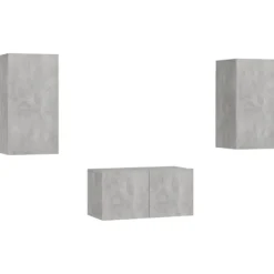 vidaXL Tv-Bänkar>TV-skåp 3 delar betong konstruerat trä