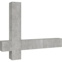 vidaXL Tv-Bänkar>Tv-skåp 5 delar betong konstruerat trä