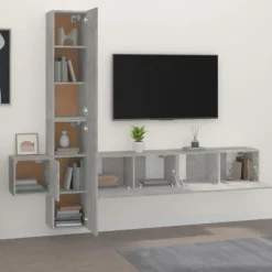 vidaXL Tv-Bänkar>Tv-skåp 5 delar betong konstruerat trä