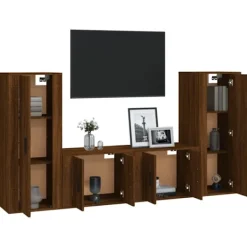 vidaXL Tv-Bänkar>Tv-skåp 4 delar ek konstruerat trä