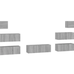 vidaXL Tv-Bänkar>Tv-skåp 7 delar sonoma konstruerat trä