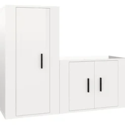 vidaXL Tv-Bänkar>Tv-skåp 2 delar högglans konstruerat trä