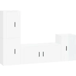 vidaXL Tv-Bänkar>Tv-skåp 4 delar högglans konstruerat trä