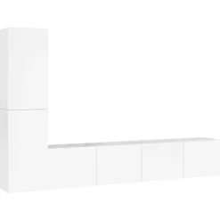 vidaXL Tv-Bänkar>Tv-skåp 4 delar högglans konstruerat trä