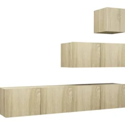 vidaXL Tv-Bänkar>TV-skåp 4 delar sonoma-ek konstruerat trä