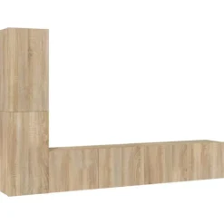 vidaXL Tv-Bänkar>Tv-skåp 4 delar sonoma-ek konstruerat trä