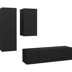 vidaXL Tv-Bänkar>TV-skåp 4 delar spånskiva