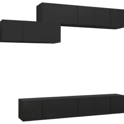 vidaXL Tv-Bänkar>TV-skåp 7 delar spånskiva