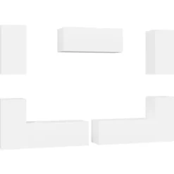 vidaXL Tv-Bänkar>Tv-skåp 7 delar konstruerat trä