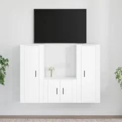 vidaXL Tv-Bänkar>Tv-skåp 3 delar konstruerat trä