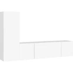 vidaXL Skåp>TV-skåp 3 delar spånskiva