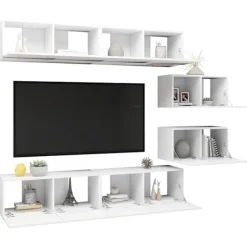 vidaXL Tv-Bänkar>TV-skåp 6 delar spånskiva