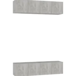 vidaXL Tv-Bänkar>TV-skåp 4 st betong 60x30x30 cm spånskiva