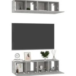 vidaXL Tv-Bänkar>TV-skåp 4 st betong 60x30x30 cm spånskiva