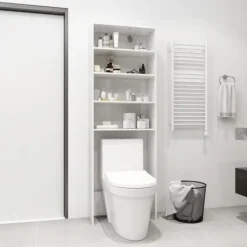 vidaXL Skåp>Tvättmaskinsskåp vit högglans 64x24x190 cm