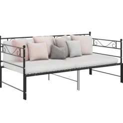 vidaXL Soffor>Utdragbar sängram bäddsoffa metall 90x200 cm
