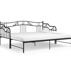 vidaXL Soffor>Utdragbar sängram bäddsoffa metall 90x200 cm