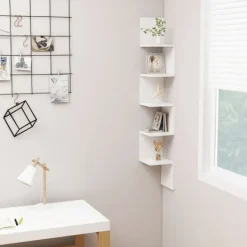 vidaXL Hyllor>Vägghylla hörn 20x20x127,5 cm konstruerat trä