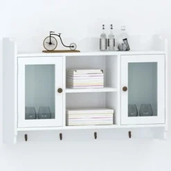 vidaXL Hyllor>Vägghylla i MDF med glasfönster