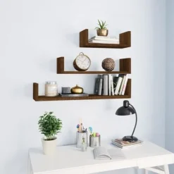 vidaXL Hyllor>Vägghyllor 3 st ek konstruerat trä