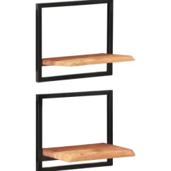 vidaXL Hyllor>Vägghyllor 2 st 40x24x35 cm massivt akaciaträ och stål