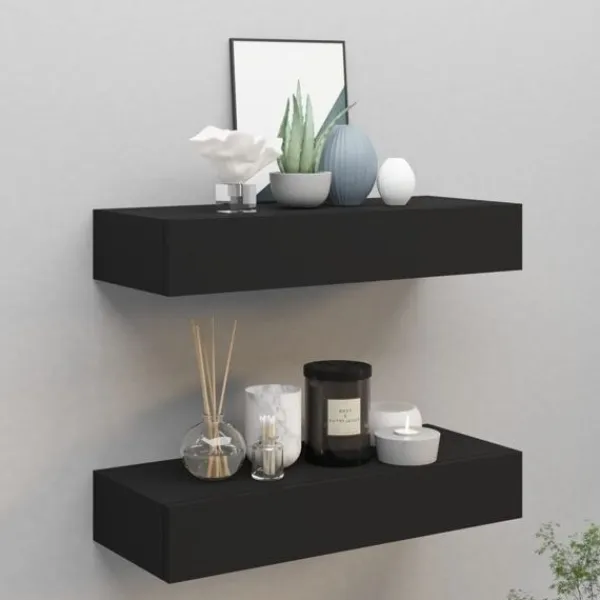 vidaXL Hyllor>Väggmonterad låda 2 st 60x23,5x10 cm MDF