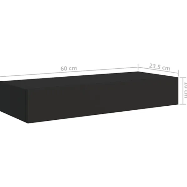 vidaXL Hyllor>Väggmonterad låda 2 st 60x23,5x10 cm MDF