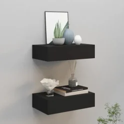 vidaXL Hyllor>Väggmonterade lådor 2 st 40x23,5x10 cm MDF