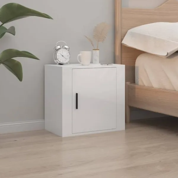 vidaXL Sängar>Väggmonterade sängbord 2 st högglans 50x30x47 cm